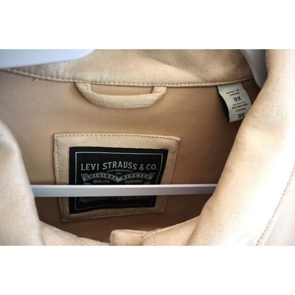 Levi’s LW2WS235 Women’s Plus Sz 3X Sand/Beige Faux Suede Collared Shacket - Picture 5 of 15